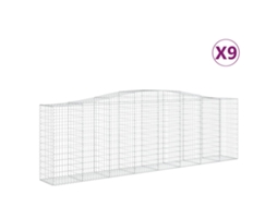 Gabion Basket, Gabion Baskets Vidaxl Prateado Ferro (400 X 50 X 120/140 Cm)