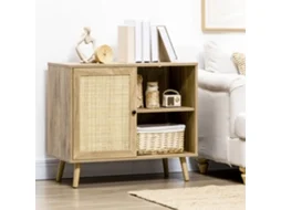 Buffet Sala Estar 80x39x70 Cm Madeira Porta Vime 2 Prateleiras ZIWEI STORE