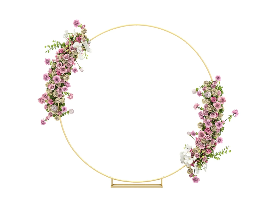 Arco de Decoração Metal Cor Ouro 230x28x234 cm Outsunny