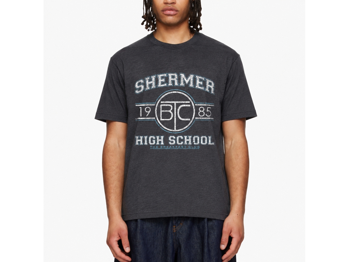 Rockinstone Breakfast Club Movie Shermer Hs Heather Navy Adult T-shirt Size:xxl