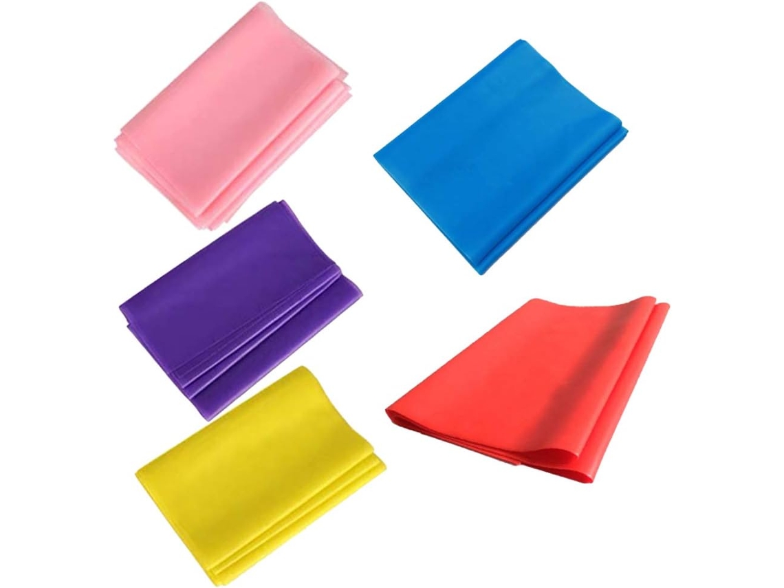 Conjunto De 5 Faixas Elásticas Resistência Para Exercícios Fitness, Treinamento Quadril E Ioga, Nas Cores Azul