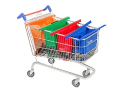 Conjunto De 4 Sacolas Reutilizáveis Para Carrinhos De Supermercado, Para Transportar Compras E Objetos Conforme Indicado