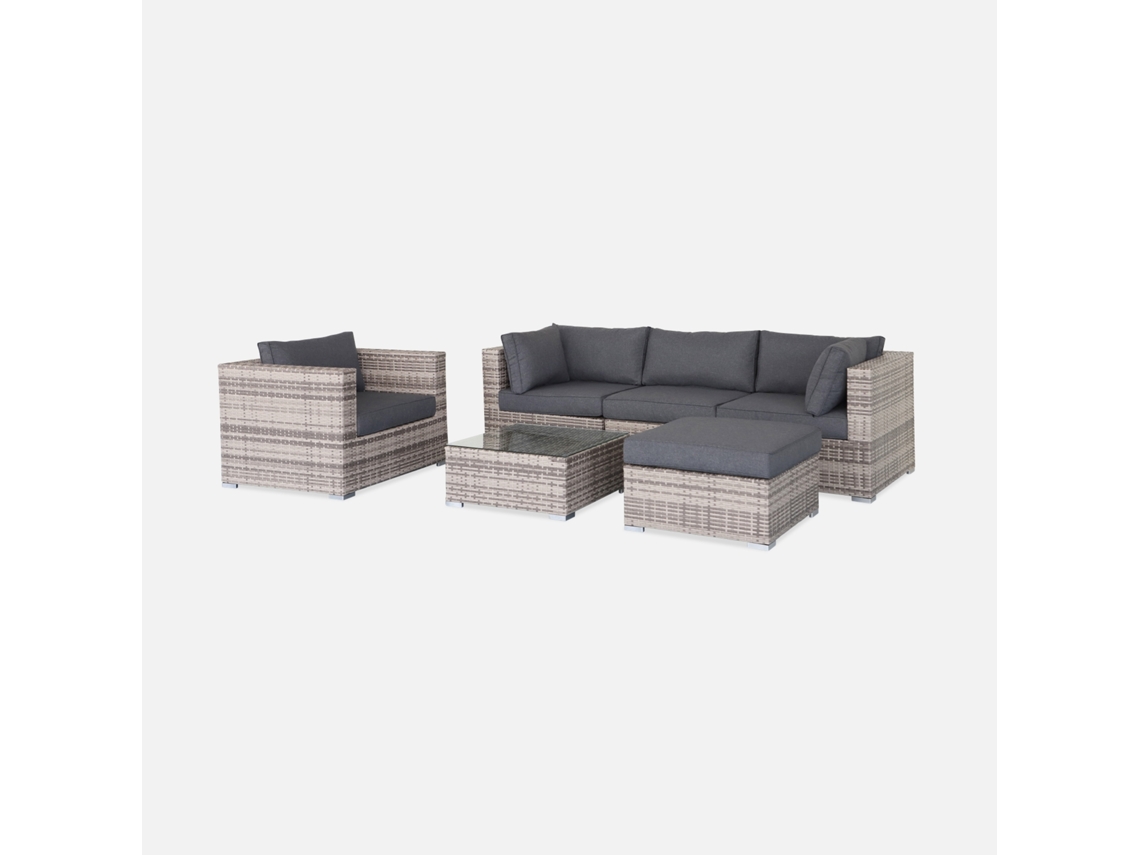Móveis de Jardim SWEEEK Caligari (Cinzento -234X82X67Cm - 5 Lugares)