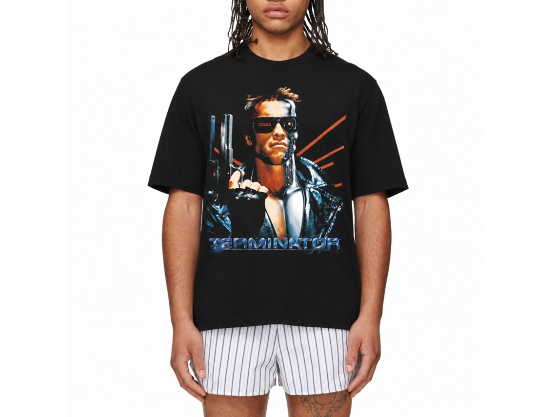 Rockinstone Terminator Laser Back Black Adult T-shirt Size:xxxl
