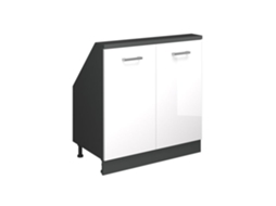 Móvel De Armazenamento Sob A Inclinação Rion, Com 2 Portas, Branco Brilhante/antracito, Antracite, Vicco 2