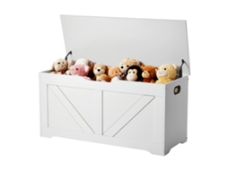 Banco Infantil Para Arrumação Caixa De Brinquedos Branco 990 X 395 X 480 Mm Vevor
