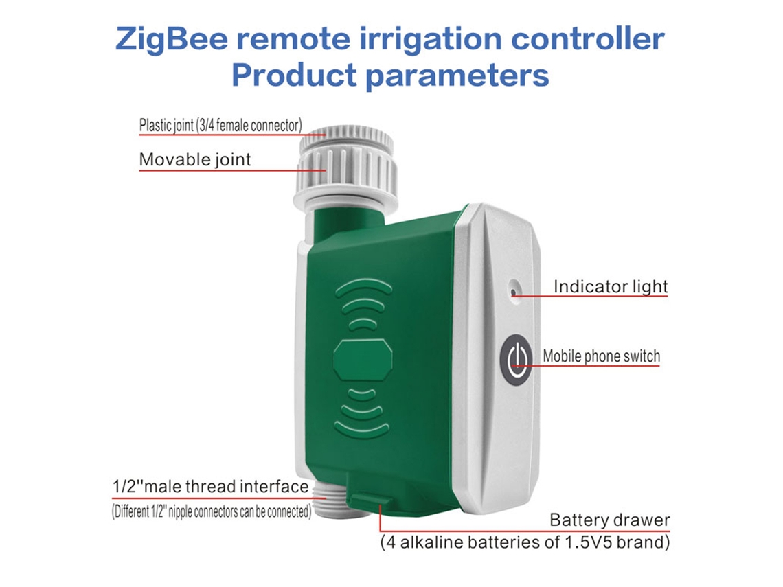 Temporizador De Riego Tuya Zigbee Com Controle App E Alexa Jardim Automático