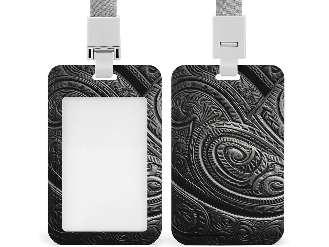 Clipe Crachá, Lindo Porta Crachá Com Cordão Esculpido Em Pedra, Porta Crachá De Identificação, Cordão Crachá