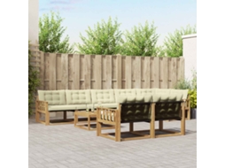 Vidaxl Conjunto De Sofás Para Exterior 9 Unid. Branco E Creme