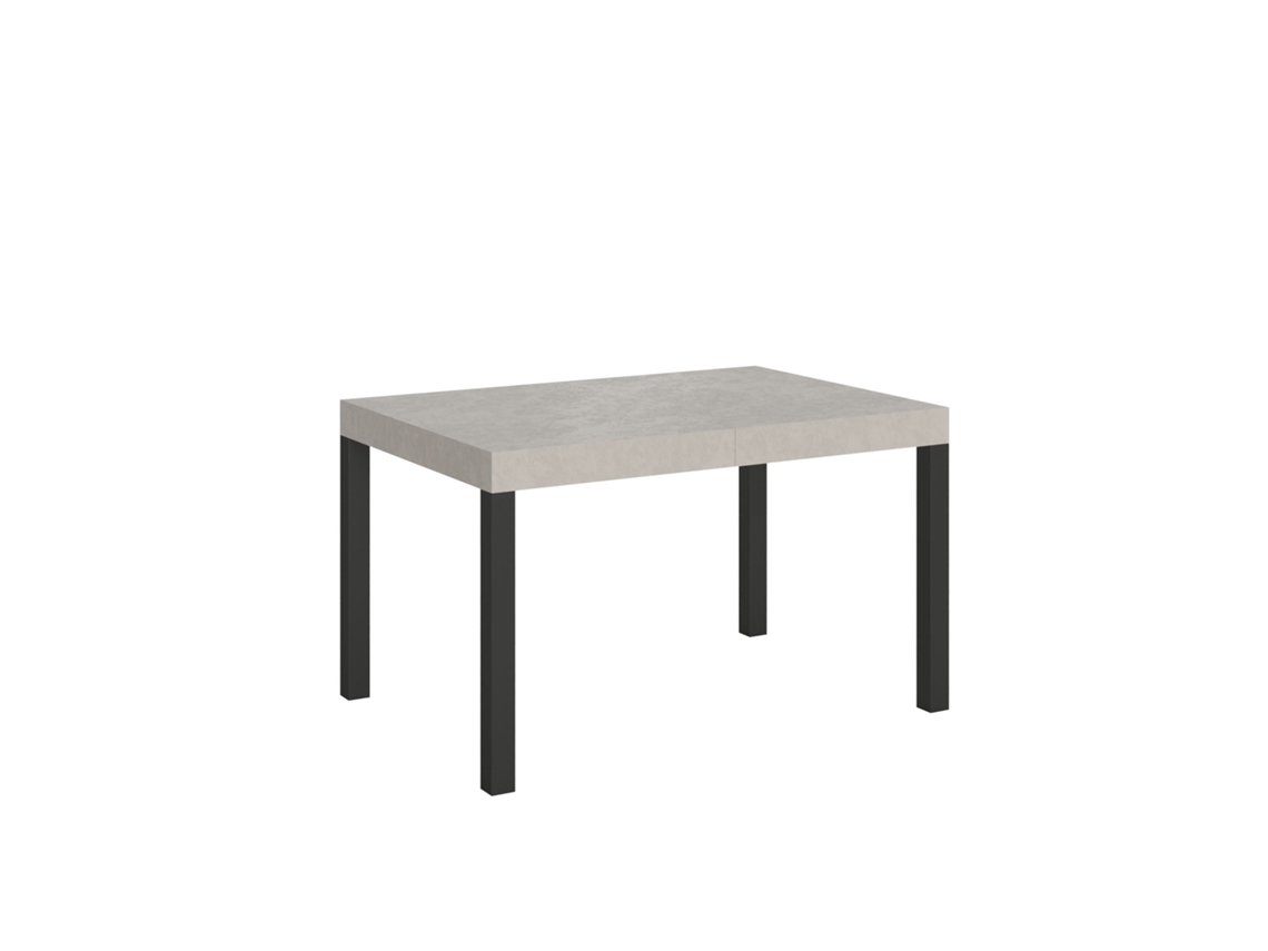 Mesa Extensível Everyday Cashmere 120/380x90 Cm Com Pernas Antracite Itamoby
