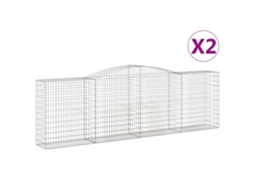 Gabion Basket, Gabion Baskets Vidaxl Prateado Ferro (400 X 50 X 120/140 Cm)