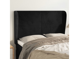 Vidaxl Cabeceira De Cama C/ Abas Veludo 147x23x118/128 Cm Preto
