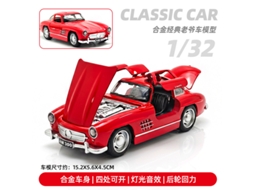 Miniatura de Carro em Escala 1/32, Feita em Metal Fundido, com Portas Que Abrem, Luzes e Música um Carrinho de Brinquedo Infantil. MDUG