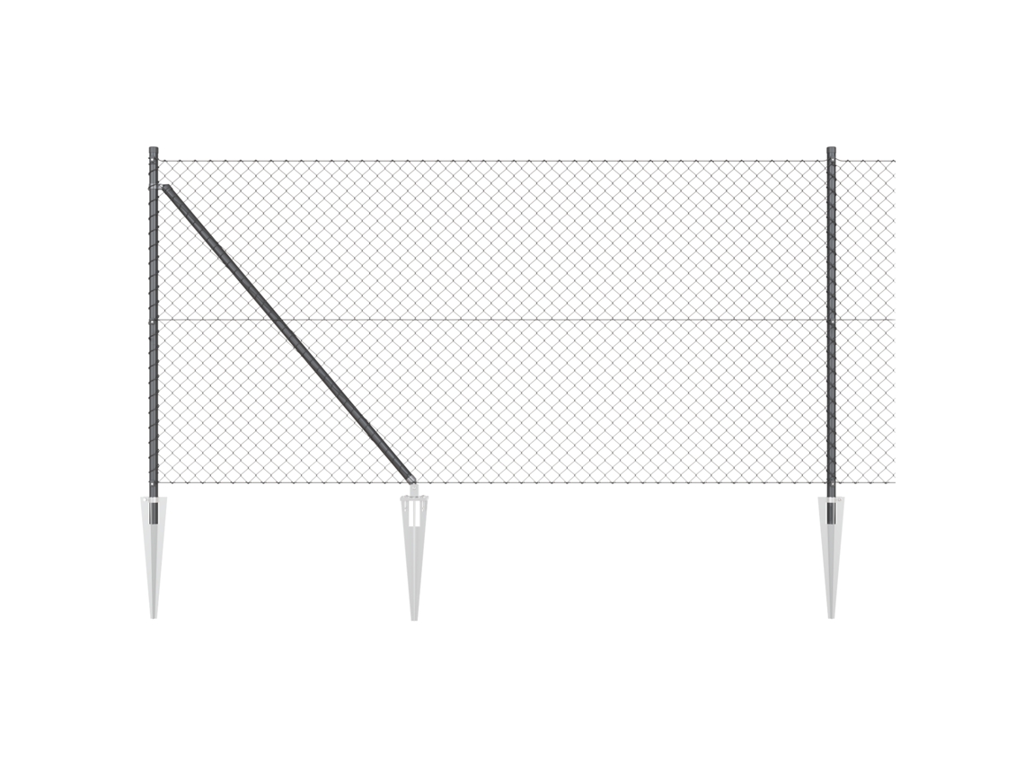 Conjunto 1 Poste De Cerca Vidaxl Cinzento Aço (25 X 1 M)