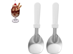 Colher de Sorvete Nova Line, inox, com cabo plástico, 2 porções | S/MARCA
