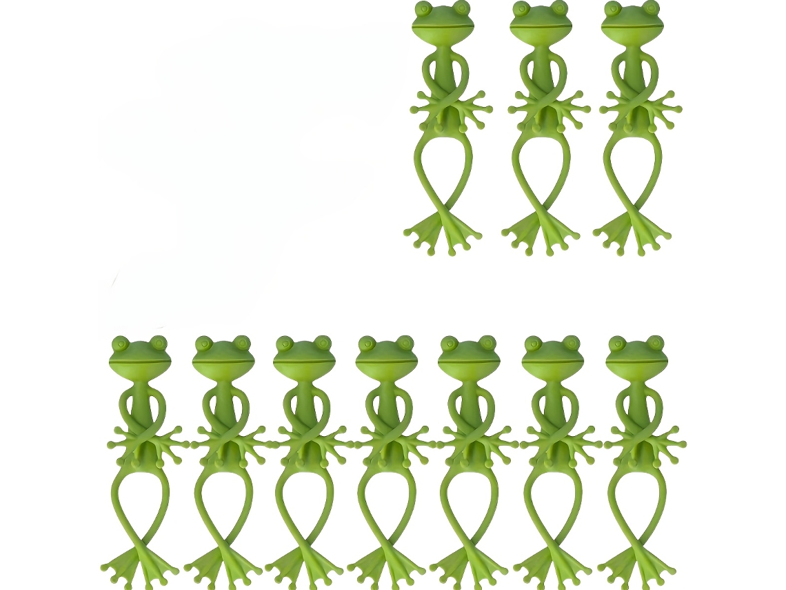 Conjunto de 10 Suportes Verdes para Plantas, formato Sapo, Pp, Pequenos Vasos | AQUAFORGE