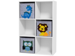 Estante De Armazenamento Infantil, Cubos, Gavetas, Mdf, Branco