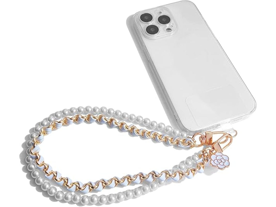Pulseira Para Celular Com Pingente Anti-perda, Corrente Dupla Para Celular Com Contas, Alça De Pulso Para Chaveiro, Celular, Carteira E Câmera.