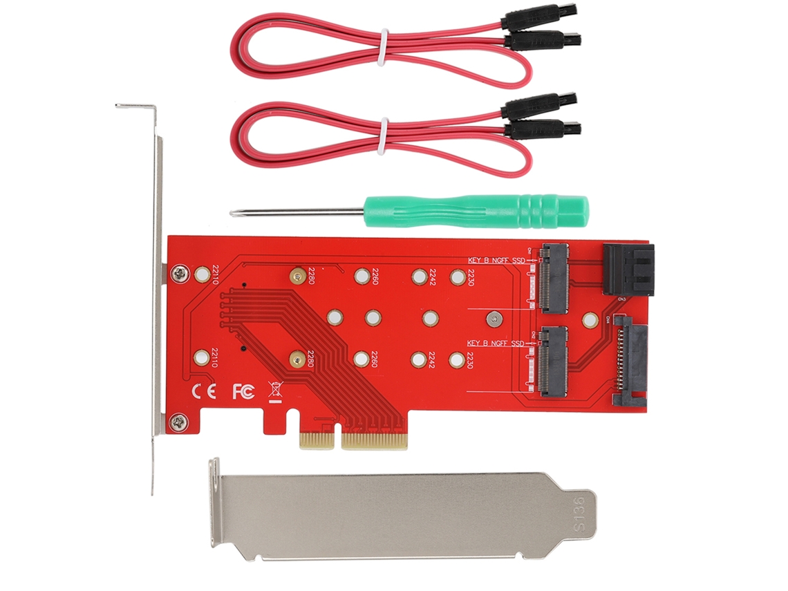 Adaptador Riser Card Conversor Ssd Pci-e 4x Para M.2 B/m Key Com Interfaces Abundantes