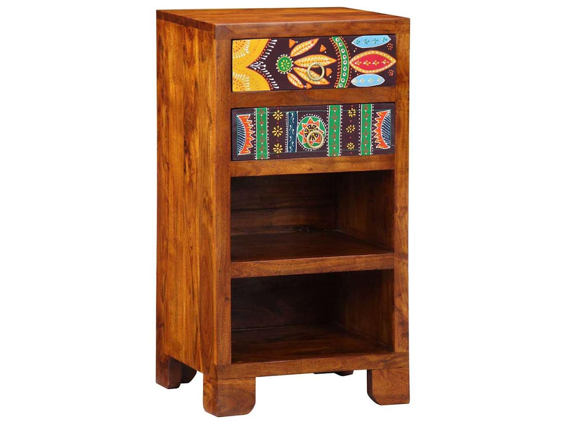 Vidaxl Mesa De Apoio Floral Com Gaveta Castanho 40 X 35 X 75 Cm