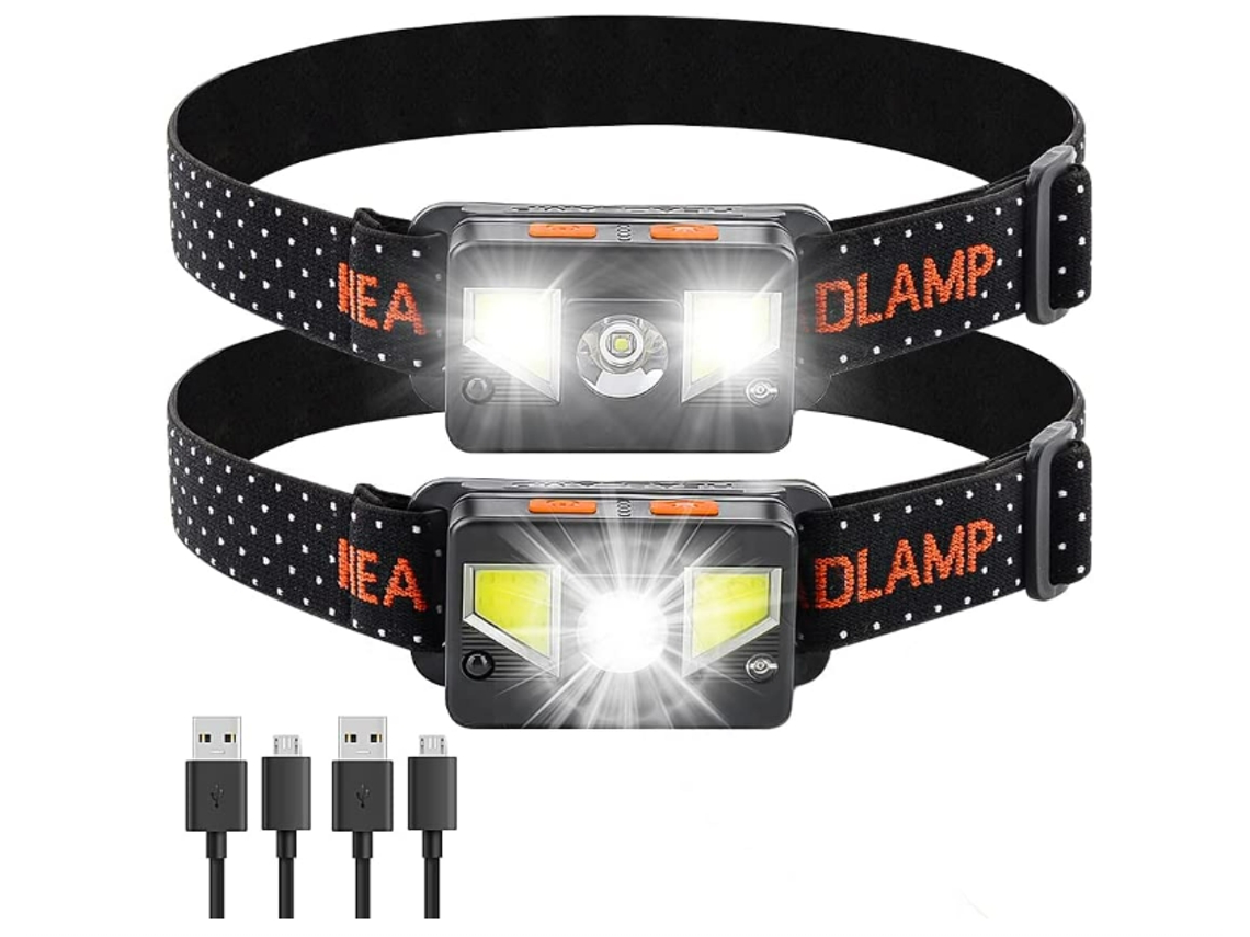 Lanterna Cabeça 1000lumens Cob 8modos Usb Recarregavel 2pacotes Preto Yizhood