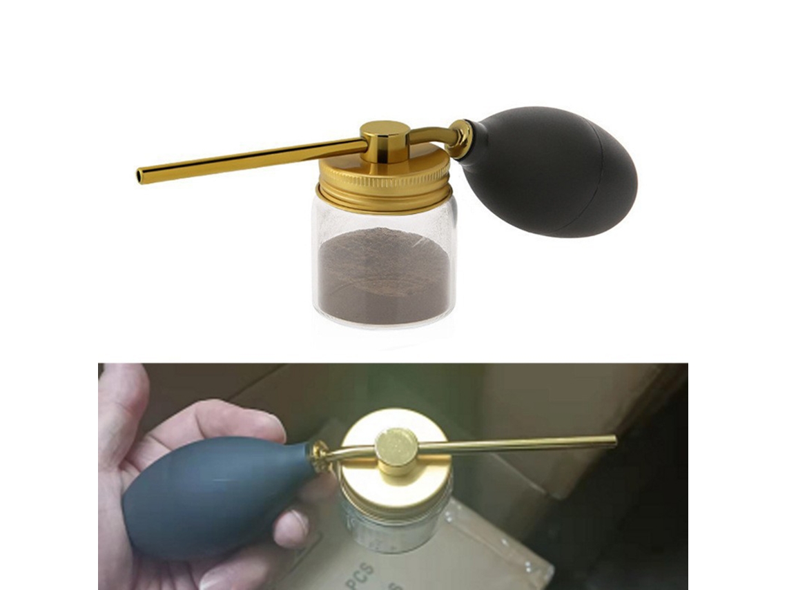 Frasco de vidro recarregável com bolsa de ar para pó capilar e produtos de styling, modelo 2026.