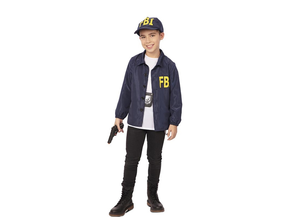 Kit infantil de agente do FBI jaqueta e boné