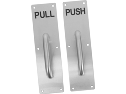 1 Conjunto De Portas De Aço Deslizantes Com Placas Direcionais De Puxar/empurrar
