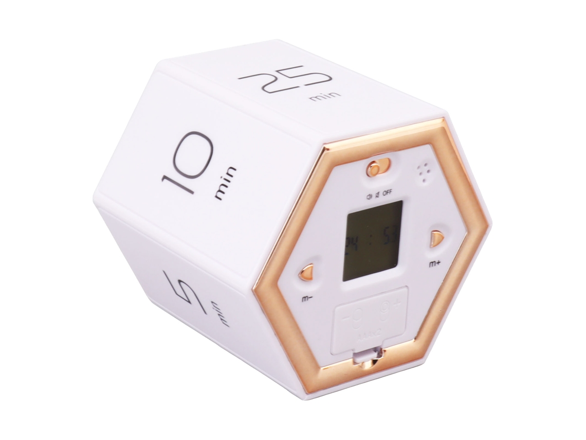 Cronômetro de cozinha portátil com modos ajustáveis 5, 15, 25, 45 minutos, flip cube preto S/MARCA