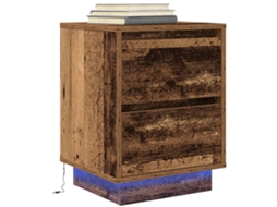 Mesa Cabeceira com Luzes Led Madeira Velha MAISON EXCLUSIVE (38x34x50 cm)