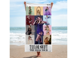 Toalha De Praia Retangular De Microfibra 140x180cm Com Estampa De Celebridades, Incluindo A Cantora Taylor Swift. Ideal Para Banho E Uso Casual