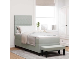 Vidaxl Cama Box Com Almofada Cinzento-claro 200 X 80 Cm Veludo