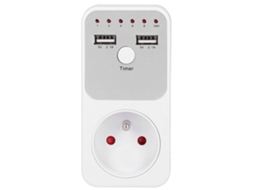 Laxiscreed Tomada Temporizadora Usb Com Controlo De Contagem Regressiva E Compatível Com Várias Voltagens