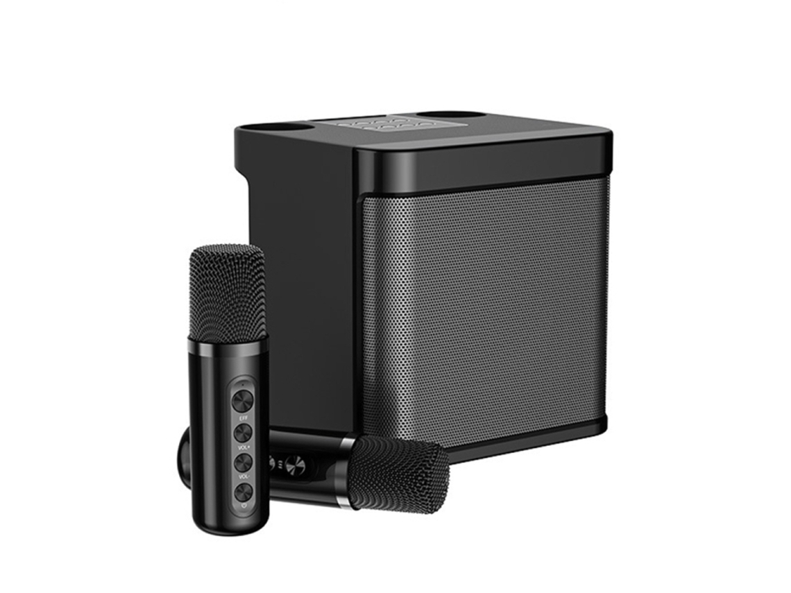 Microfone De Karaokê Sem Fio Bluetooth Preto