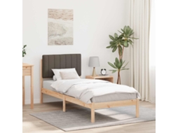 Vidaxl Estrutura De Cama Com Cabeceira Estofada Cinzento-acastanhado