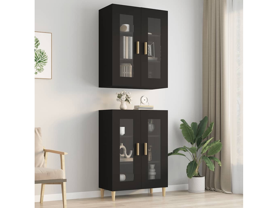 Vidaxl Armário De Parede Suspenso 69,5x34x90 Cm Preto