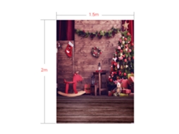 Fondo De Navidad Andoer 1.5x2m Fibra Poliéster Para Fotografía De Bebés Retratos Y Fiesta