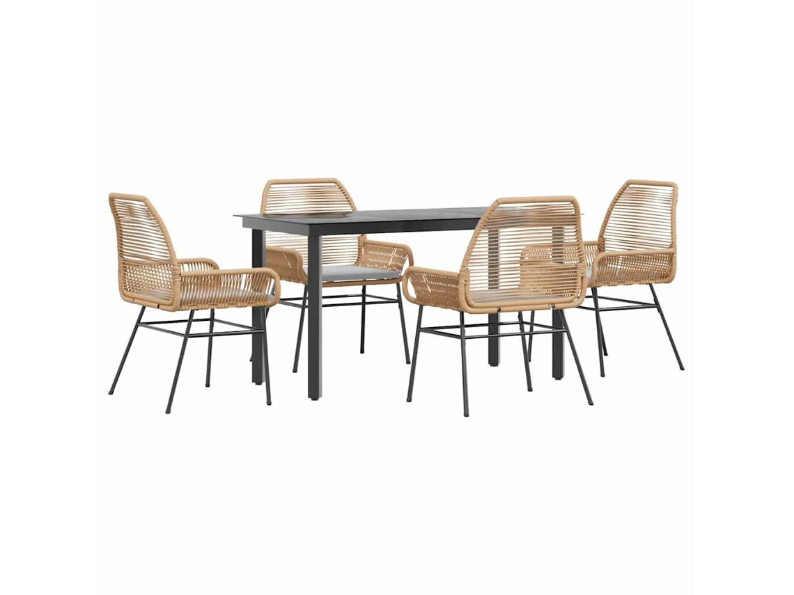 Garden Dining Set, Garden Dining Sets Vidaxl Marrom Rattan / Vime (140 X 70 X 74 Cm)