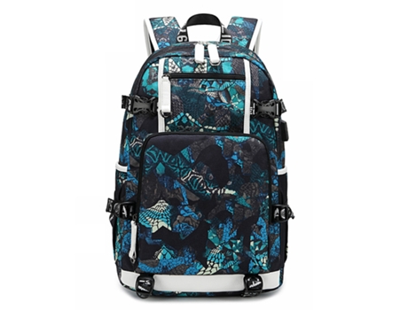 Mochila BLEWADY simples casual mochila de homem de 16 polegadas Impresso azul