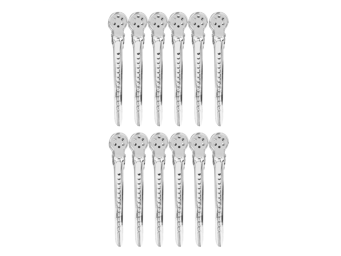 12pcs/box Grampos De Cabelo Para Estilo Salão Secionamento Prata Clips De Cabelo