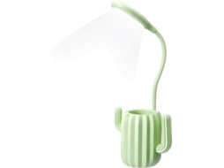 Lâmpada de Mesa Sem Fio com Brilho Ajustável Touch Led e Porta Lápis Decorativa Verde