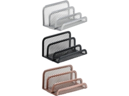 Conjunto de 3 Porta cartas com Compartimentos Verticais, Organizador Correspondências em Metal para Organizaçã