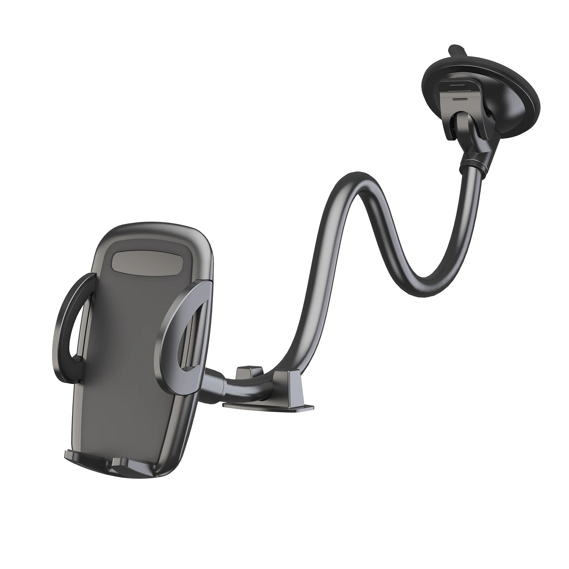 Suporte Solido De Celular Para Carro E Caminhão, Braço Gooseneck Longo 11.8 Polegadas, Anti-shake, Compatível Com Todos Os Celulares Iphone, Preto