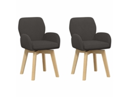 Conjunto 2 Cadeiras Giratórias Vidaxl Cinzento Escuro Bouclé (54 X 58 X 87 Cm)