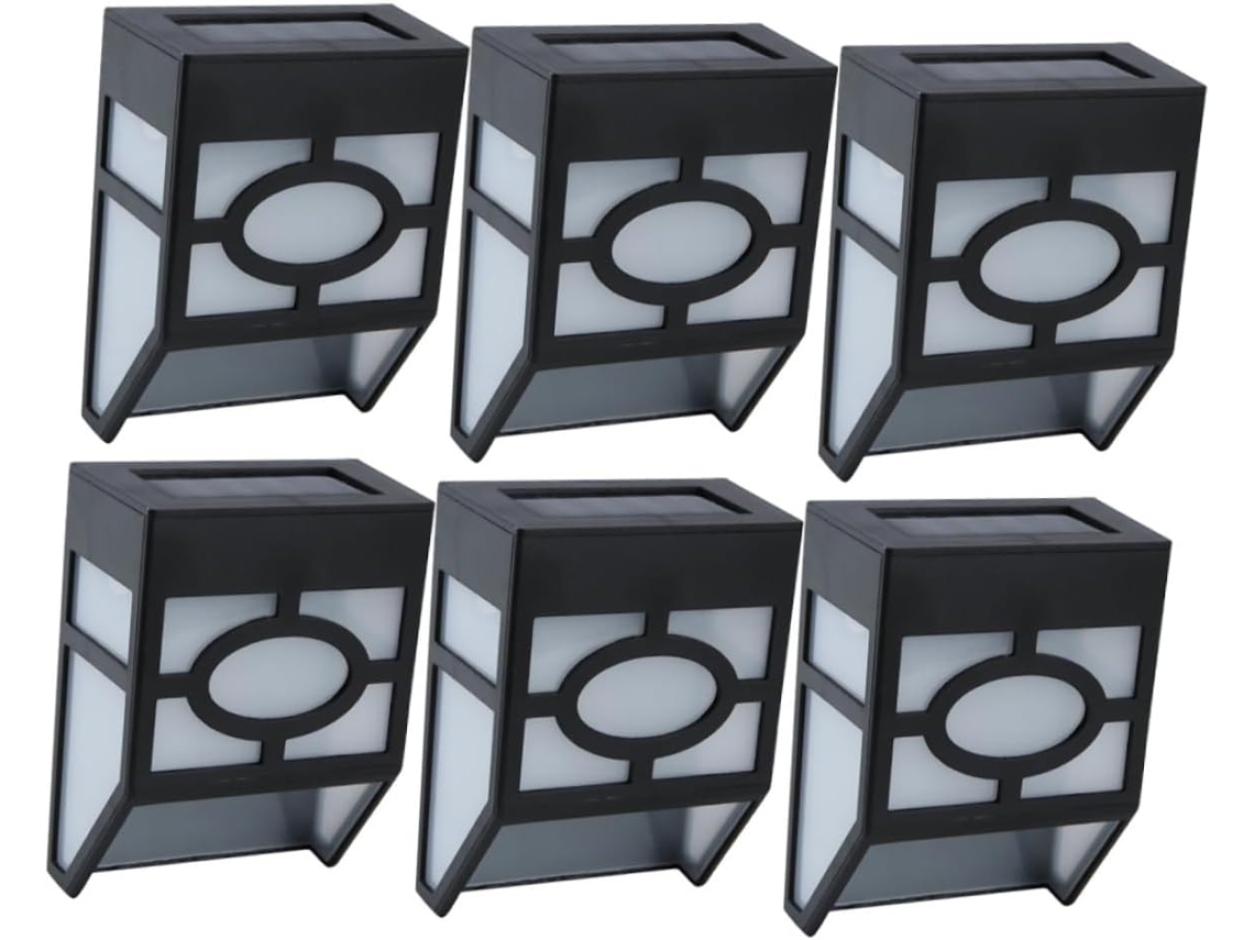 Conjunto De 6 Luminárias De Parede Retrô, Luz Quente, Com Leds Movidos A Energia Solar, Arandelas Ex Gokoco