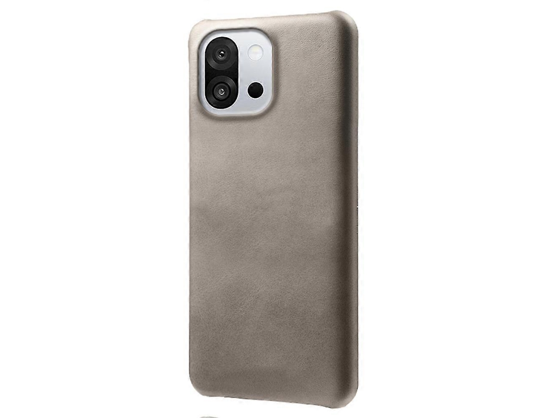 Capa Protetora De Couro Sintético Tkdaddy Para Oneplus 13t 5g Com Textura De Bezerro, Cinza, Para Pc Rígido