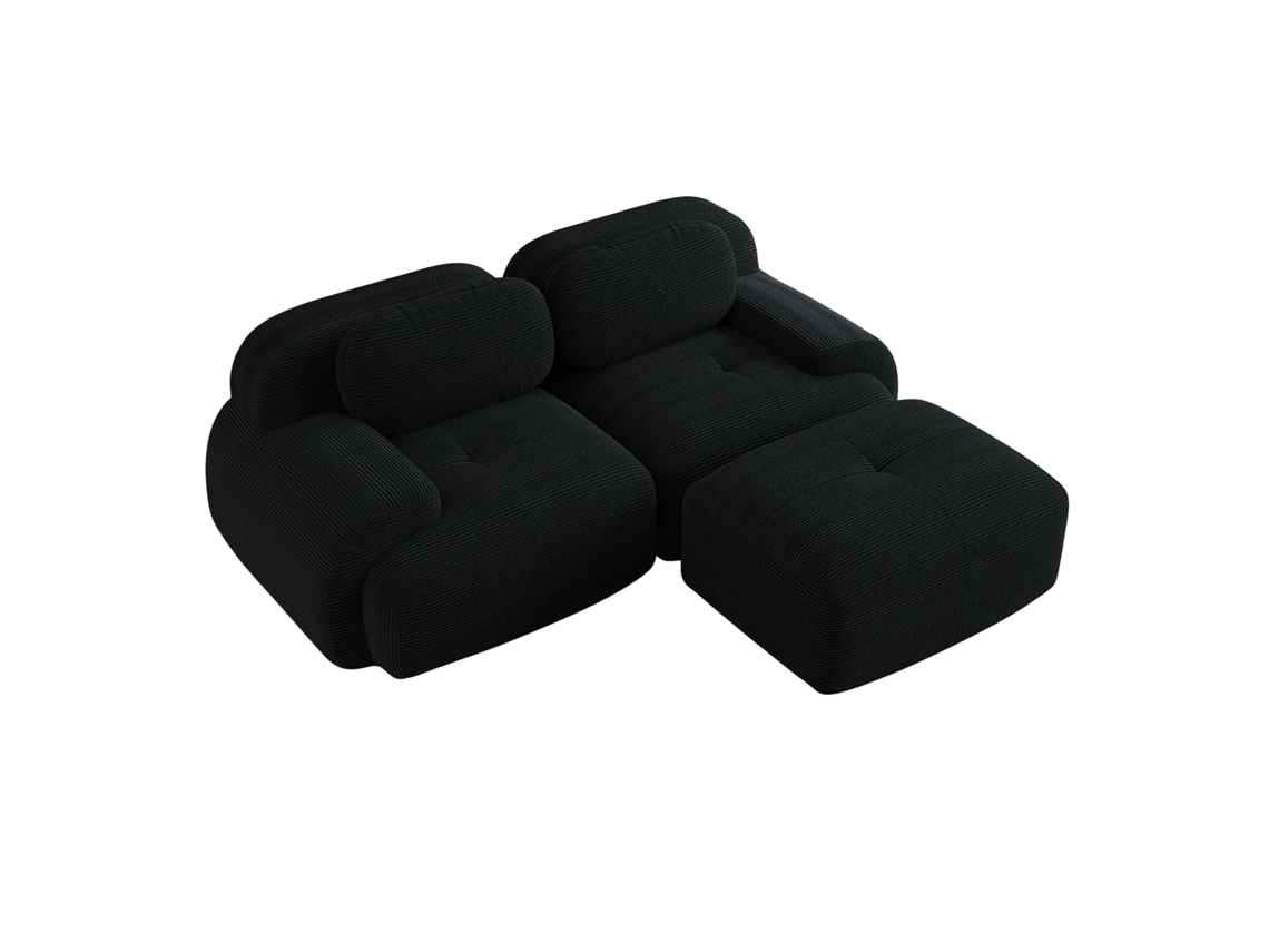 Sofá loveseat de veludo, modular, braços curvos, base antiderrapante, para sala e quarto ORBITRA COMMERCE