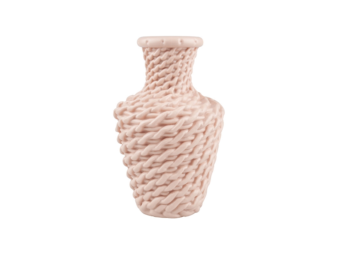 Copo de plástico Primerox estilo nórdico com textura de rattan para flores secas ou moldadas.