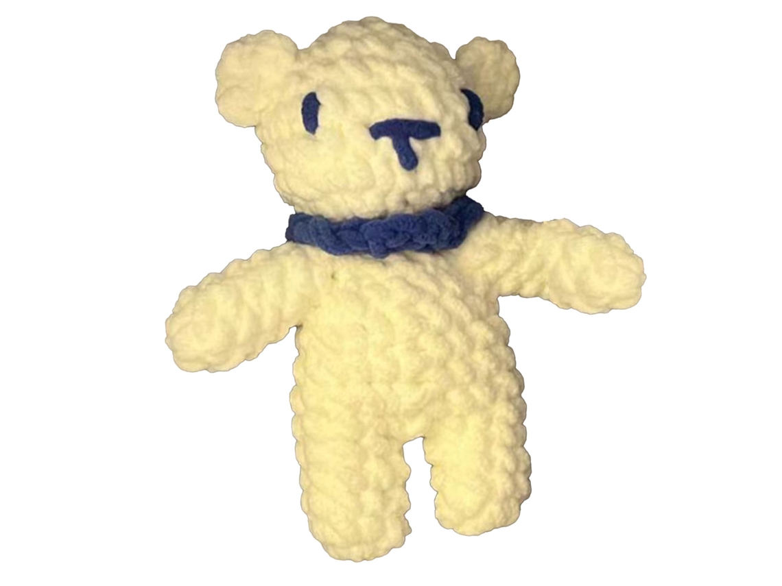 Kit Crochê Urso Branco Diy para Crianças e Adultos