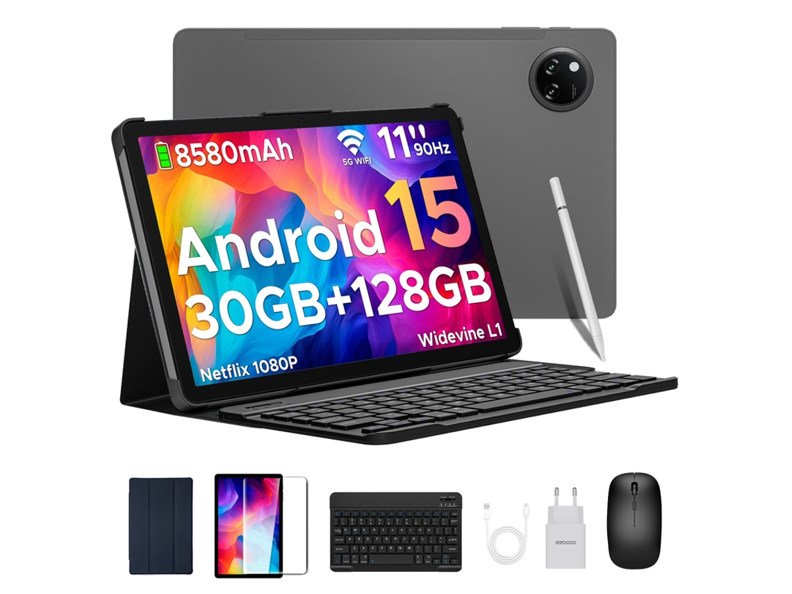Tab A9 Pro Android 15, Ecrã Hd De 11 Polegadas, 30 Gb De Ram128 Gb De Rom/2 Tb, Tablet 8580 Mah 5g Wifi Android Widevine L1 Otg Doogee
